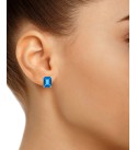 Blue Topaz (4 ct.) Stud Earrings in 14K Yellow Gold or 14K White Gold