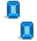 Blue Topaz (4 ct.) Stud Earrings in 14K Yellow Gold or 14K White Gold