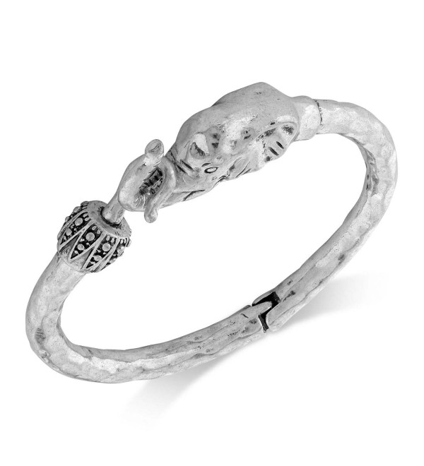 Bracelet, Silver-Tone Elephant Cuff Bracelet