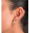Heart Charm Hoop Earrings or 14k Gold, .92