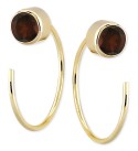 Garnet Bezel Threader Earrings (5/8 ct.) in 14k Gold