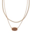 Подвесное ожерелье Drusy Stone & Herringbone Chain Layered, 16 дюймов + 3 дюйма