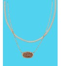 Подвесное ожерелье Drusy Stone & Herringbone Chain Layered, 16 дюймов + 3 дюйма