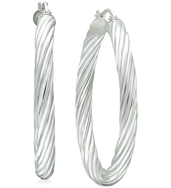 Medium Twisted Tube Hoop Earrings, 1.57