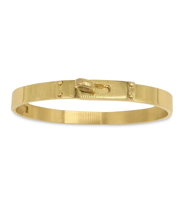 14k Gold-Plated Lock Closure Bangle Bracelet