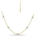 Ожерелье Cubic Zirconia Mini-Cluster Statement, 16 дюймов + 2 дюйма