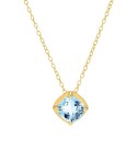 Синий пасьянс Topaz 18 ”Подвеска ожерелье (1-1/3 ct.) в 14-каратного позолоченного стерлингового серебра