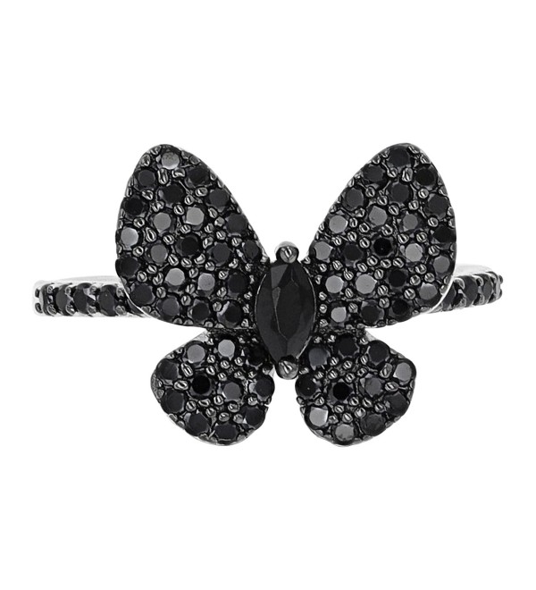 Black Spinel Butterfly Ring (7/8 ct.) in Black Rhodium-Plated Sterling Silver